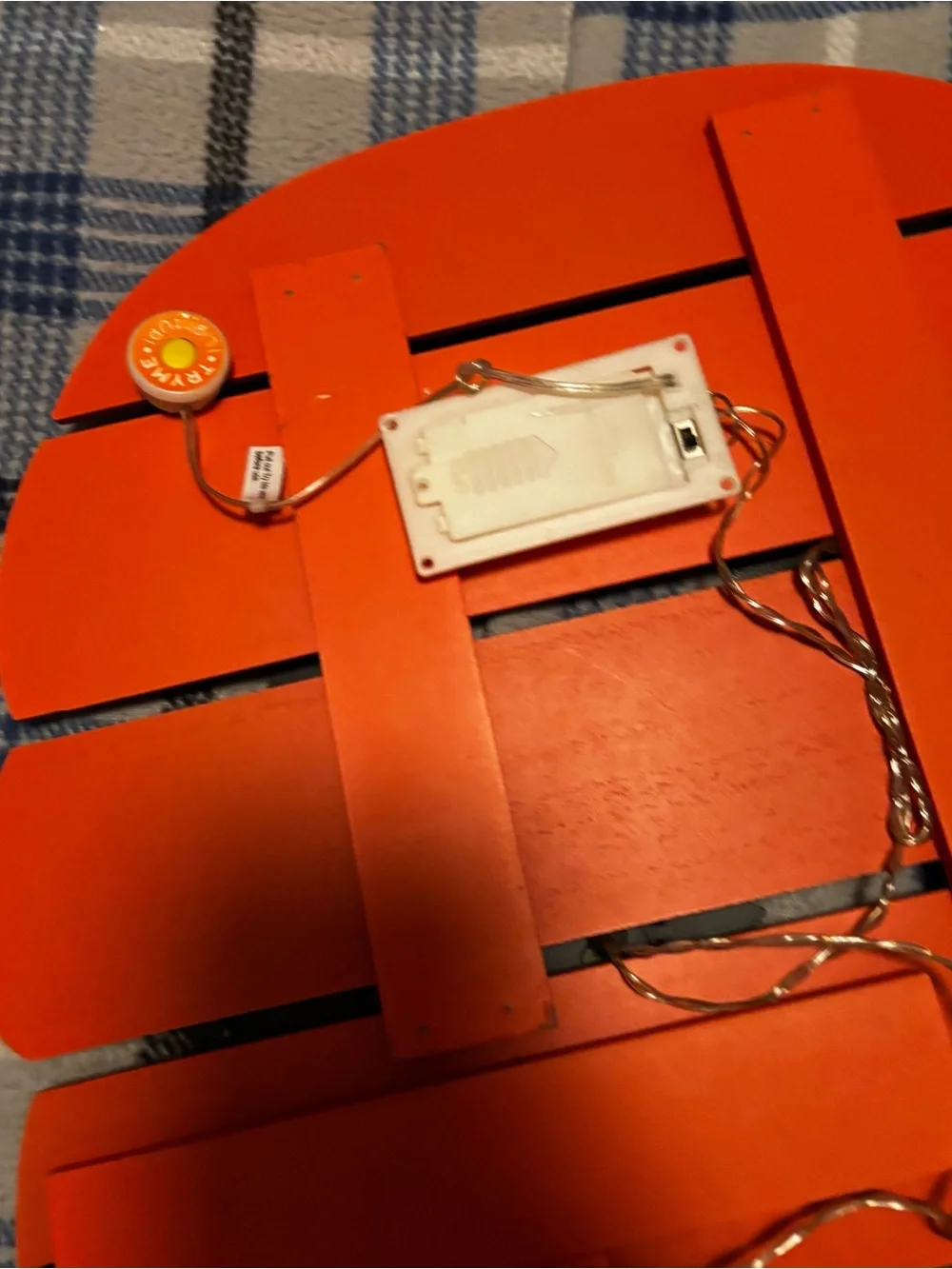 Orange Wooden Jack-O'-Lantern Wall Accent with Black Face